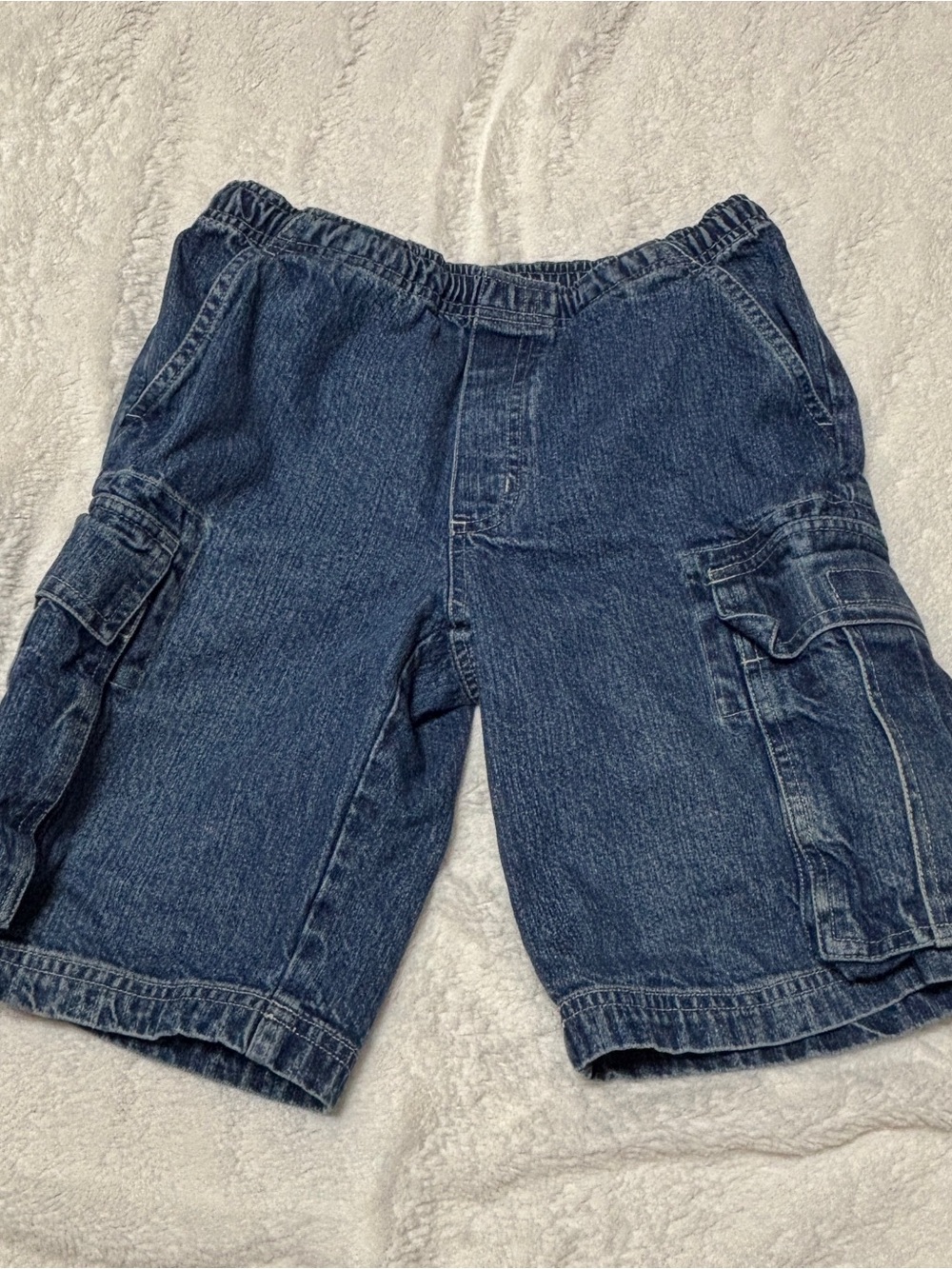Vintage GAP Men's Dark Blue Denim Cargo Shorts Utility Dad Grandpa Jorts